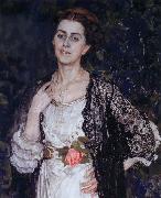 Alexander Yakovlevich GOLOVIN The Portrait of Mrs.Makovska oil painting
